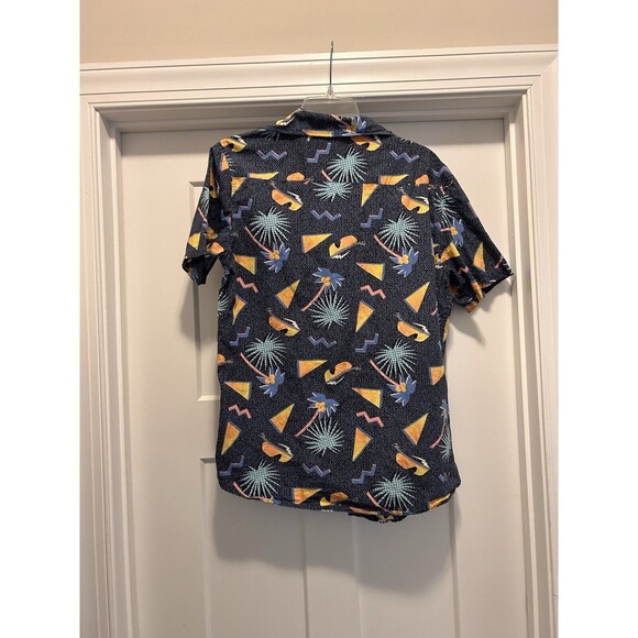 Neff Button Up Shirt Mens Medium Black Multicolor Retro Geometric Casual 90’s - Picture 4 of 4